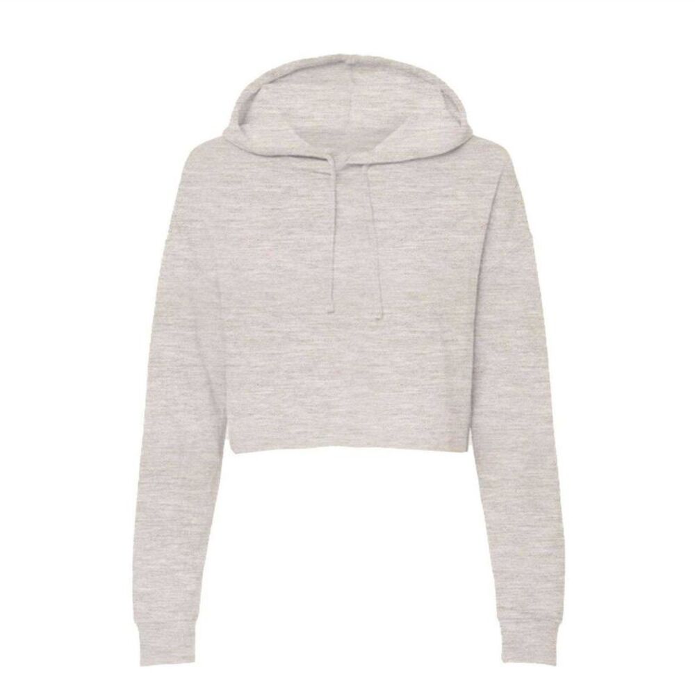 Miso Womens/Ladies Marl Cropped Hoodie / Oatmeal